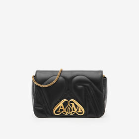 ALEXANDER MCQUEEN 亚历山大.麦昆 女士绗缝皮革 Seal 迷你单肩包 黑色 777011 1BLE1 1000
