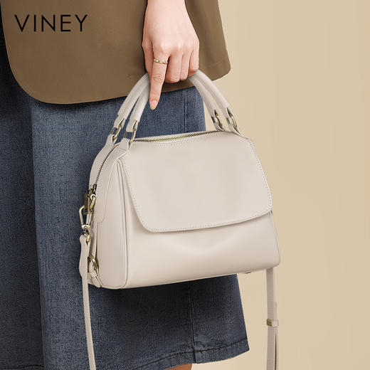 大容量邮差包 | VINEY含牛皮2024新款春夏复古斜挎单肩包包V90774 商品图2