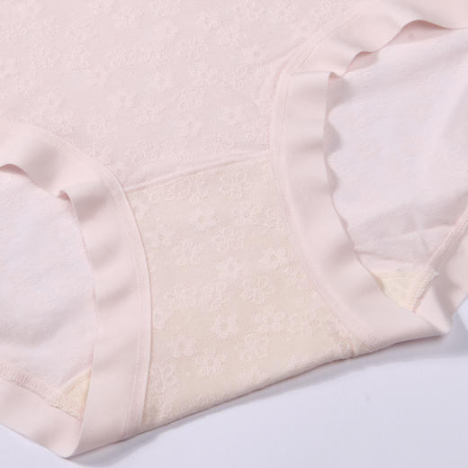 都市丽人基础系列蕾丝网布内裤女棉提花女士内裤低腰平角内裤LK45C7 商品图5