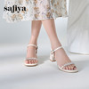 Safiya/索菲娅2024夏仙女风水钻粗跟一字带凉鞋 SF42115402 商品缩略图1