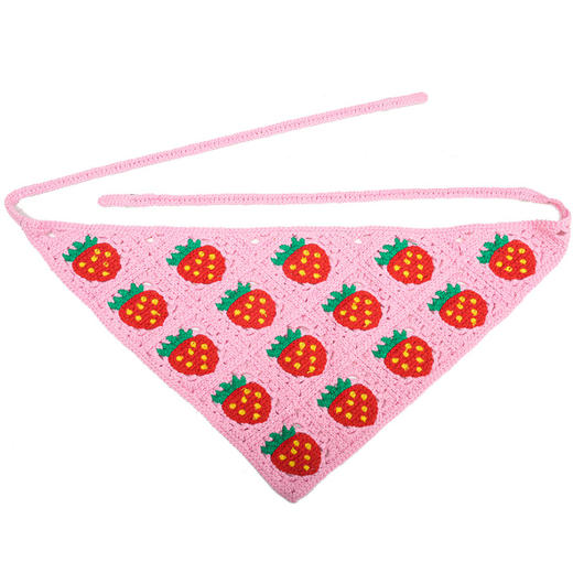 【60色！时髦出街显脸小】春秋出游ins甜美可爱风手工针织发带女发饰针织钩花头巾夏三角巾 商品图7