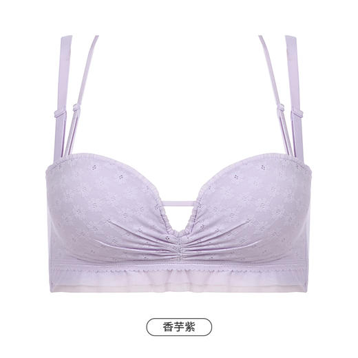 都市丽人少女三步优选内衣女蕾丝文胸B杯适穿1/2杯中厚无钢圈三排扣BB41F1 商品图9