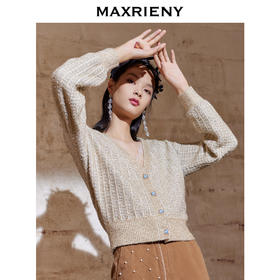 MAXRIENY复古针织衫秋季长袖开衫毛衣外套(货号:MC8330170081JA0)