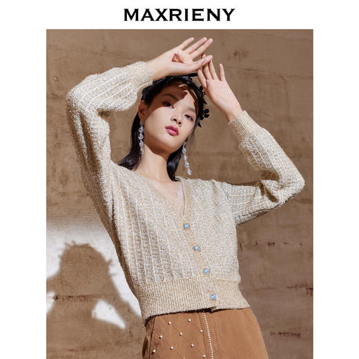 MAXRIENY复古针织衫秋季长袖开衫毛衣外套(货号:MC8330170081JA0) 商品图0