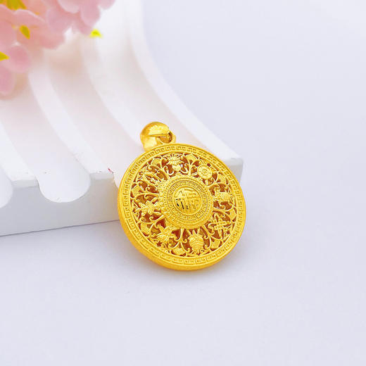 【限时克减150元】足金999.9 #八宝罗盘 #小红书 【精品】镂空八宝罗盘吊坠（面宽约21.5mm）(AWDZ00026)（预售产品下单后不退款不退货不换货不补差价） 商品图2