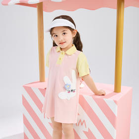 笛莎Deesha 女童连衣裙2024年新款POLO领连衣裙