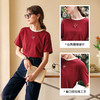OLrain欧芮儿红色宽松T恤女春夏2024年新款百搭减龄爱心刺绣短袖 商品缩略图3
