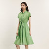 谜底连衣裙短袖女2024夏季新品通勤风设计感收腰中长裙242ML0705 商品缩略图1