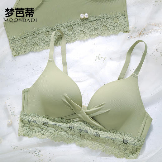 梦芭蒂内衣女小胸聚拢显大无钢圈上托防下垂文胸套装少女舒适胸罩沁月星光套 商品图2