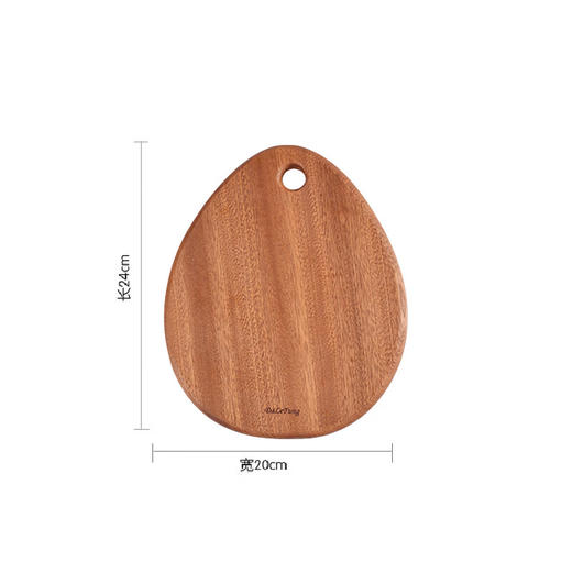 【特价6折清货，最后2块无货退款】达乐丰实木抗菌乌檀整木多功能板水滴形菜板水果板砧板24*20*2cm 商品图3