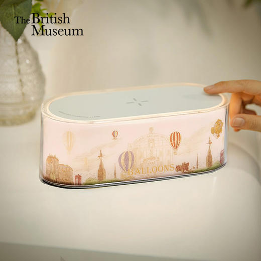 大英博物馆 欧洲文化艺术系列 热气球 流光艺境 小方盒 无线充 小夜灯 手机无线充 夜灯 送礼 生日礼物 商品图0