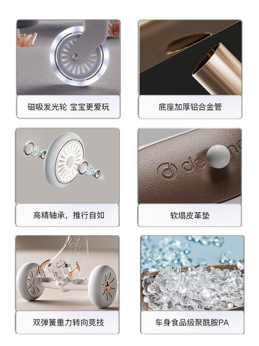 德拉玛儿童平衡滑板车宝宝婴儿溜娃神器六合一轻便平衡四轮车 商品图3