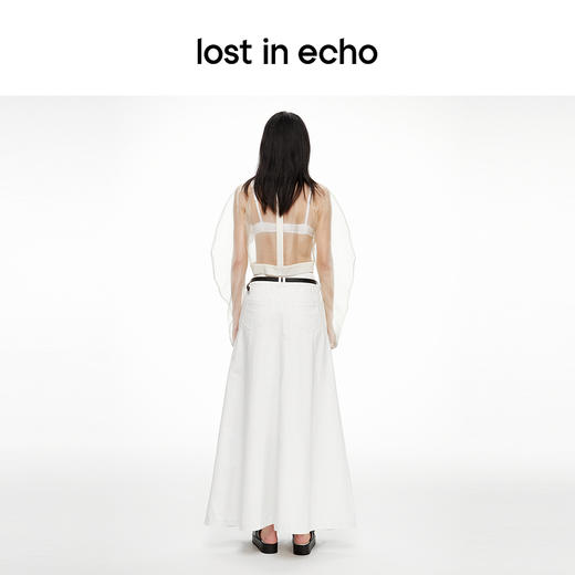 lost in echo2024春夏新品设计师品牌透视欧根纱圆领拉链短款上衣 商品图4