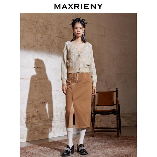 MAXRIENY复古针织衫秋季长袖开衫毛衣外套(货号:MC8330170081JA0) 商品图1