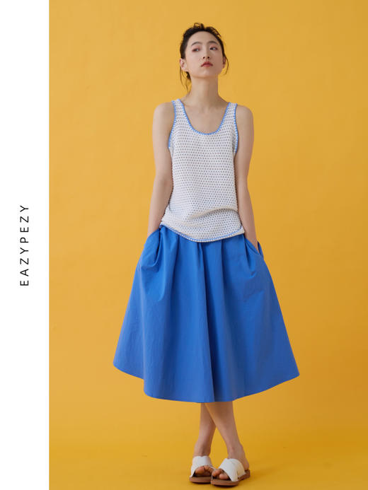 24SS 爱琴海钩花棉绒针织背心 商品图1