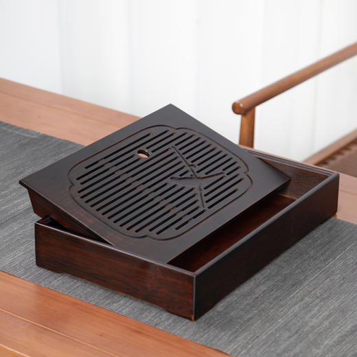 祥福燕喜茶盘 现代纯天然高端电木家用储水干泡台茶台托盘茶海茶几 商品图5