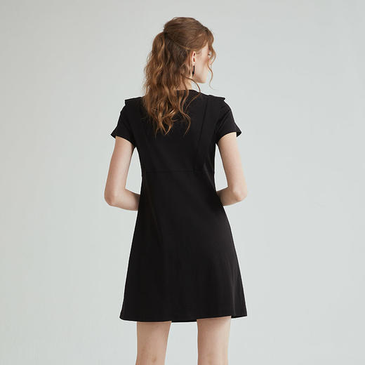 VIVIAN LIU薇薇安刘R2327403春女装新款圆领胸口飘带短袖连衣裙 商品图1