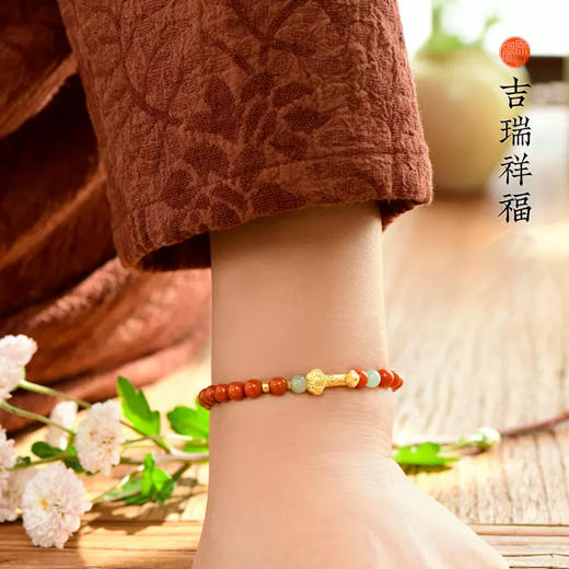 【经典】吉瑞祥福南红玛瑙如意手串 圆润饱满 颗颗精选 时尚大气 商品图1