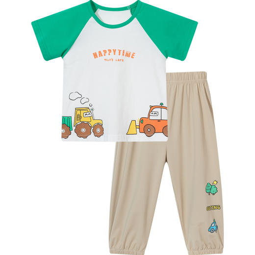 贝贝怡童装儿童短袖套装2024新款夏季薄款男童衣服上衣裤子两件套ZB2DT022 商品图5