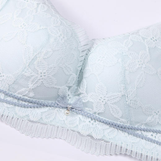 都市丽人自然舒适柔芯杯3D按摩杯内衣女蕾丝文胸AB杯适穿3/4杯无钢圈三排扣LB41C3 商品图4
