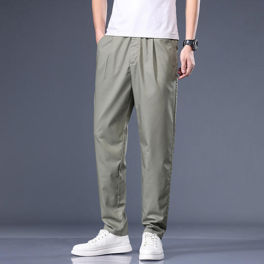 【竹纤维】【新款DYG】大依优型大码松紧腰休闲裤直筒长裤男舒适弹力休闲简约百搭加肥加大男装夏季薄款 商品图1