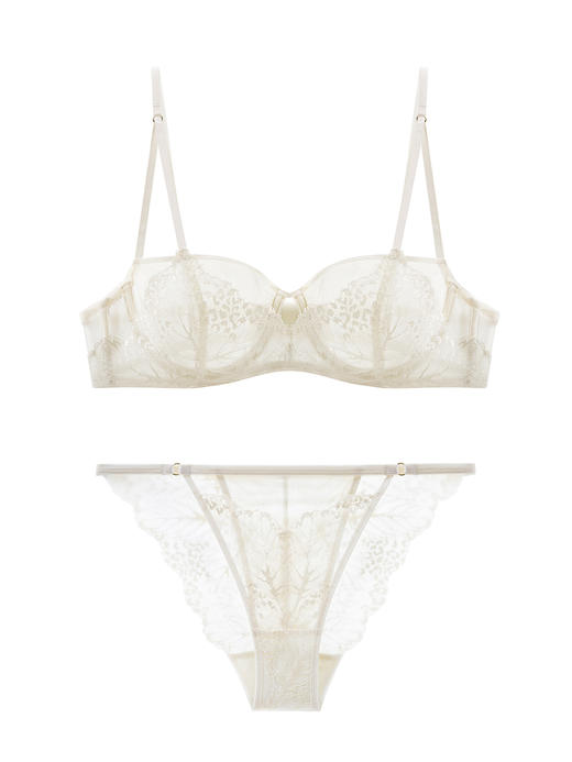 LOAM｜迭影 Balconette双层蕾丝1/2杯记忆钢圈   [ 黑 ] 商品图10