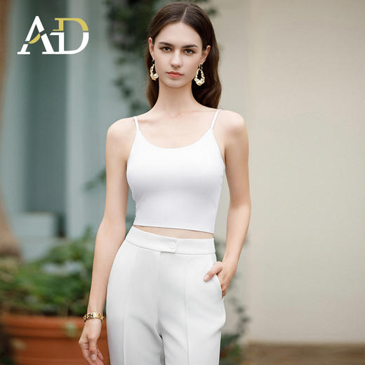 AD优雅时尚冰丝吊带背心女内搭夏季新款2024无痕美背U型打底上衣 商品图1