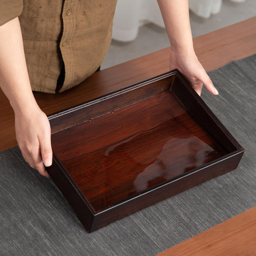 祥福燕喜茶盘 现代纯天然高端电木家用储水干泡台茶台托盘茶海茶几 商品图3