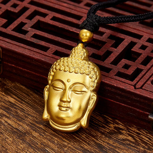 【限时克减150元】足金999 #祈福 古法空心佛头挂绳吊坠（含珠子）(YGFDZ00001-7)（预售产品下单后不退款不退货不换货不补差价）（预售产品下单后不退款不退货不换货不补差价） 商品图0