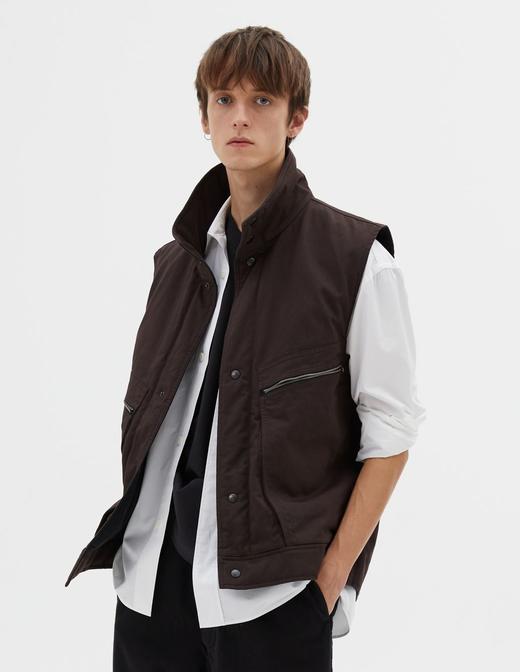 MHL 男士檀木色双口袋夹棉马甲 商品图3