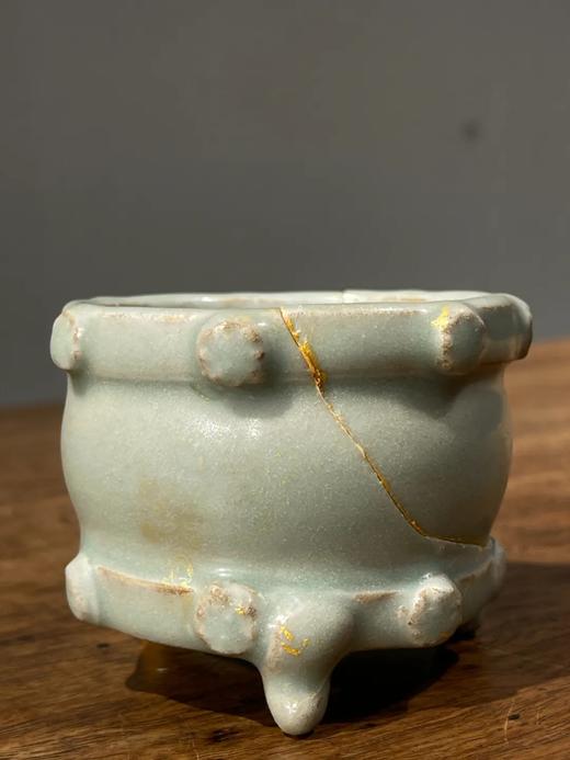 龙泉窑粉青釉鼓型三足炉，顺丰包邮 商品图10