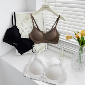 老米优品👙提托力nice!!塑造好胸型！《波浪小花边 无痕无钢圈裸感半固定透气杯文胸  》有胸下垂困扰的菇凉，宝藏款安利哟！NY240402D