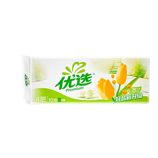 优选郁金香系列75克10粒装三层无芯卫生纸（橙花）单提 商品图2