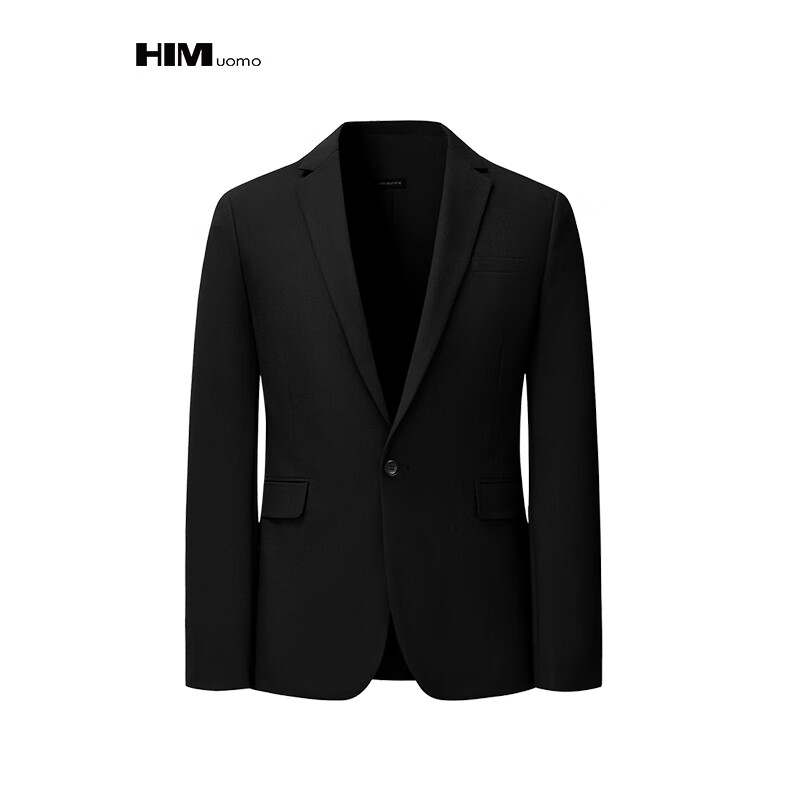 HIM漢崇 经典帅气黑色商务正装高端简约通勤修身西服男 2026春季