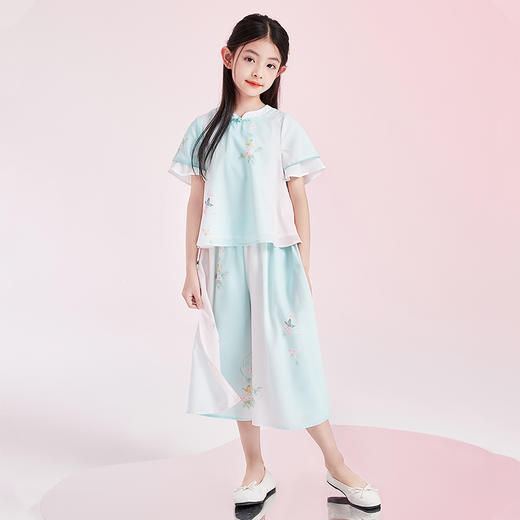 笛莎Deesha 女童套装2024年新中式套装 商品图2