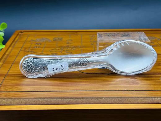 百福银碗银筷子银勺子 银餐具三件套  200克999银 图案随机 瑕疵 商品图3