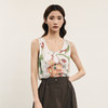 谜底印花背心女2024夏季新品复古原创印花修身上衣无袖242MS0605 商品缩略图0