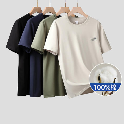 【100%棉】【新款DSF】大依优型大码短袖T恤加肥加大男装大号大码上衣男士休闲半袖夏季 商品图0