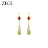 ZEGL新中式红玛瑙耳环女2024新款爆款天然石复古耳钉925银针耳饰 商品缩略图0