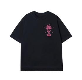 T86011夏季新款潮流镶钻星辰印花T恤潮流百搭男女上衣时尚休闲T恤