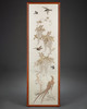 独角鹿西洋古董20世纪初中国出品传统四季花鸟主题粤绣四条屏 商品缩略图5