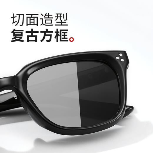 普莱斯新款太阳镜D82053 前卫圆框 加宽锥形镜腿 TAC偏光镜片 男女同款 双色可选 商品图5