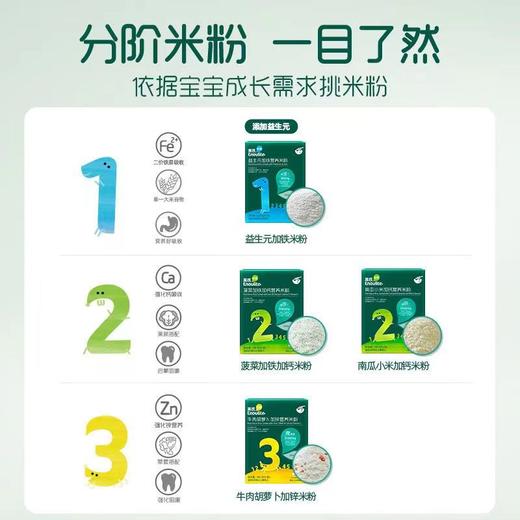 英氏高铁高钙高锌米粉  宝宝辅食营养婴幼儿米粉婴儿米糊6-36个月 源码/刮码随机发货 商品图8