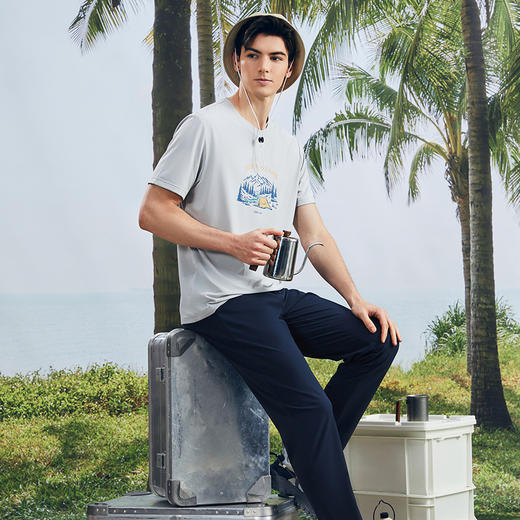 柒牌速干短袖T恤男2024夏季新款时尚百搭中青年休闲圆领体恤上衣	126T73330 商品图3