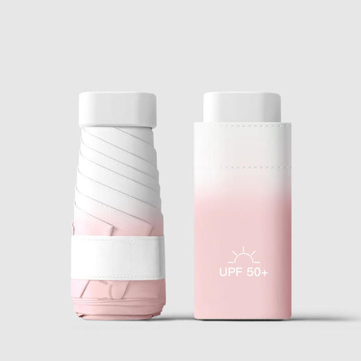 「39.9元包邮！数色可选」扁六折迷你太阳伞 居家日用防晒防紫外线晴雨两用黑胶遮阳伞渐变卡片伞 商品图2