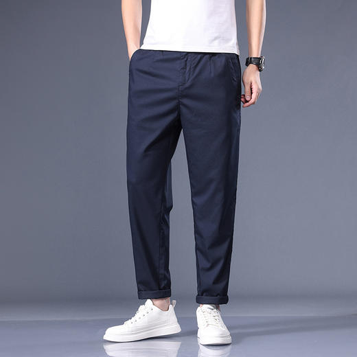 【竹纤维】【新款DYG】大依优型大码松紧腰休闲裤直筒长裤男舒适弹力休闲简约百搭加肥加大男装夏季薄款 商品图2
