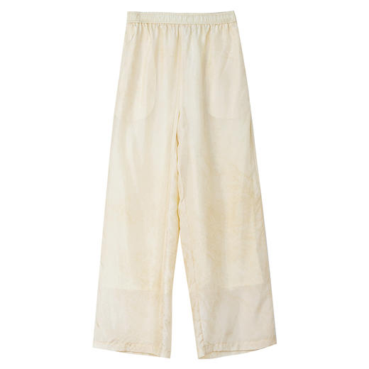 牧衣游原创 炒色真丝裤子光泽桑蚕丝高级感通勤百搭休闲裤女 红豆 商品图4