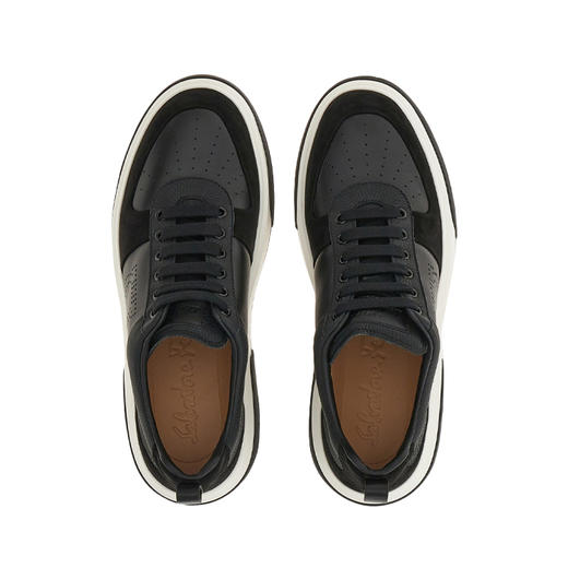 FERRAGAMO 菲拉格慕 男士字母徽标休闲运动鞋 黑色 760590 商品图1