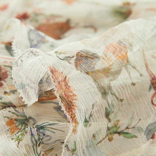 谜底吊带连衣裙2024夏季新品复古法式桑蚕丝碎花中长裙242GL0609 商品图3