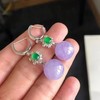 Z253玉髓紫罗兰耳钉铜材质镶圆珠玉石名媛城市风优雅古风紫色耳饰简约 商品缩略图4